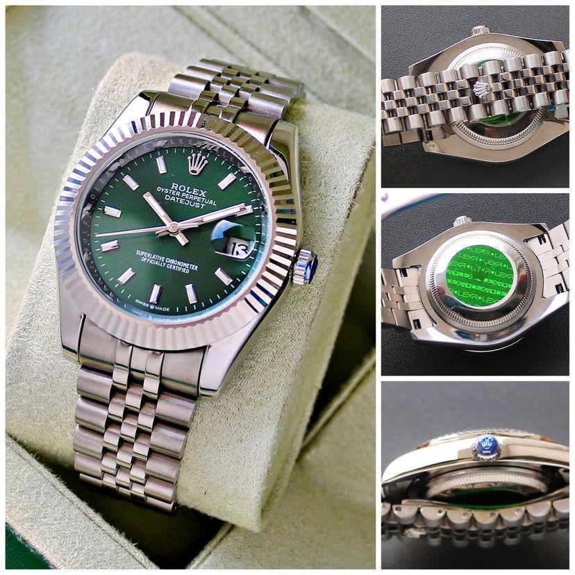 Rolex Datejust Stainless Steel Green Dial 41mm Automatic Men's Watch - Image 3