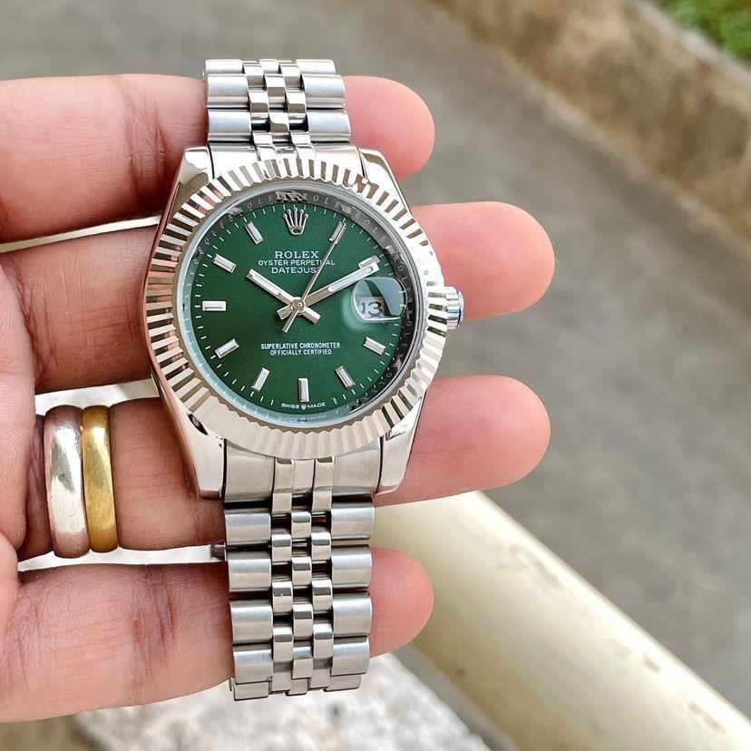Rolex Datejust Stainless Steel Green Dial 41mm Automatic Men's Watch