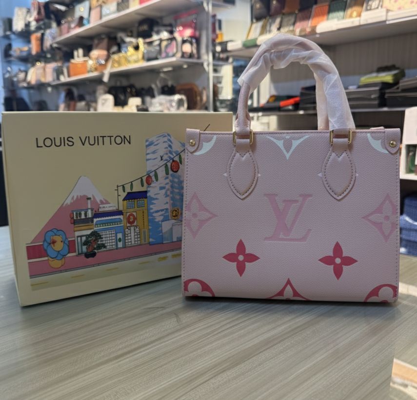 Louis Vuitton Onthego PM Monogram Empreinte Pastel Pink Tote Bag - Image 2