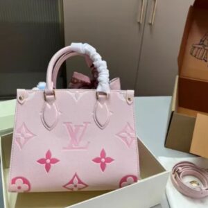Louis Vuitton Onthego PM Monogram Empreinte Pastel Pink Tote Bag