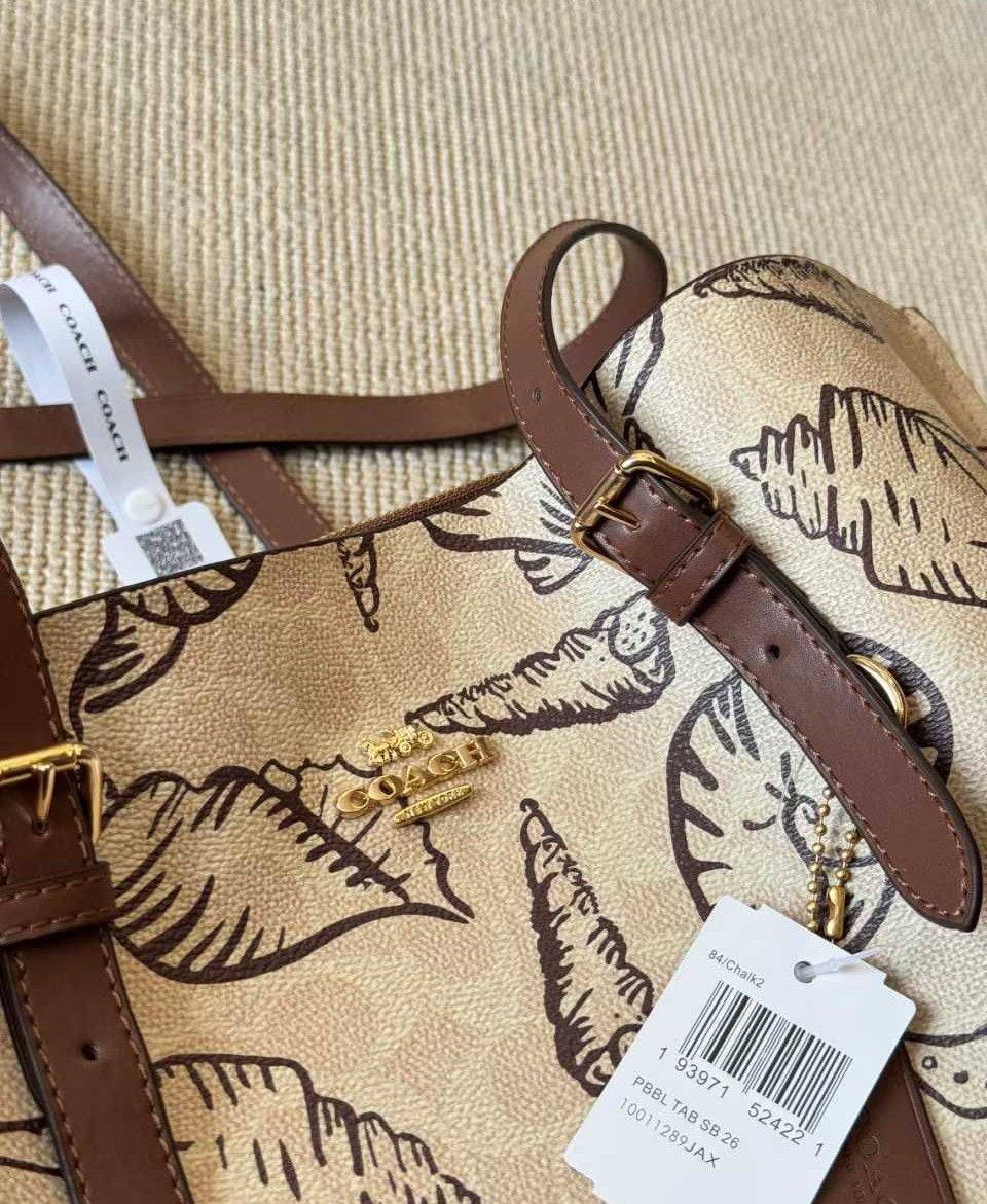 Coach Mollie Tote Bag In Signature Canvas With Seashell Print - Coastal Beach Women's Handbag - Image 4