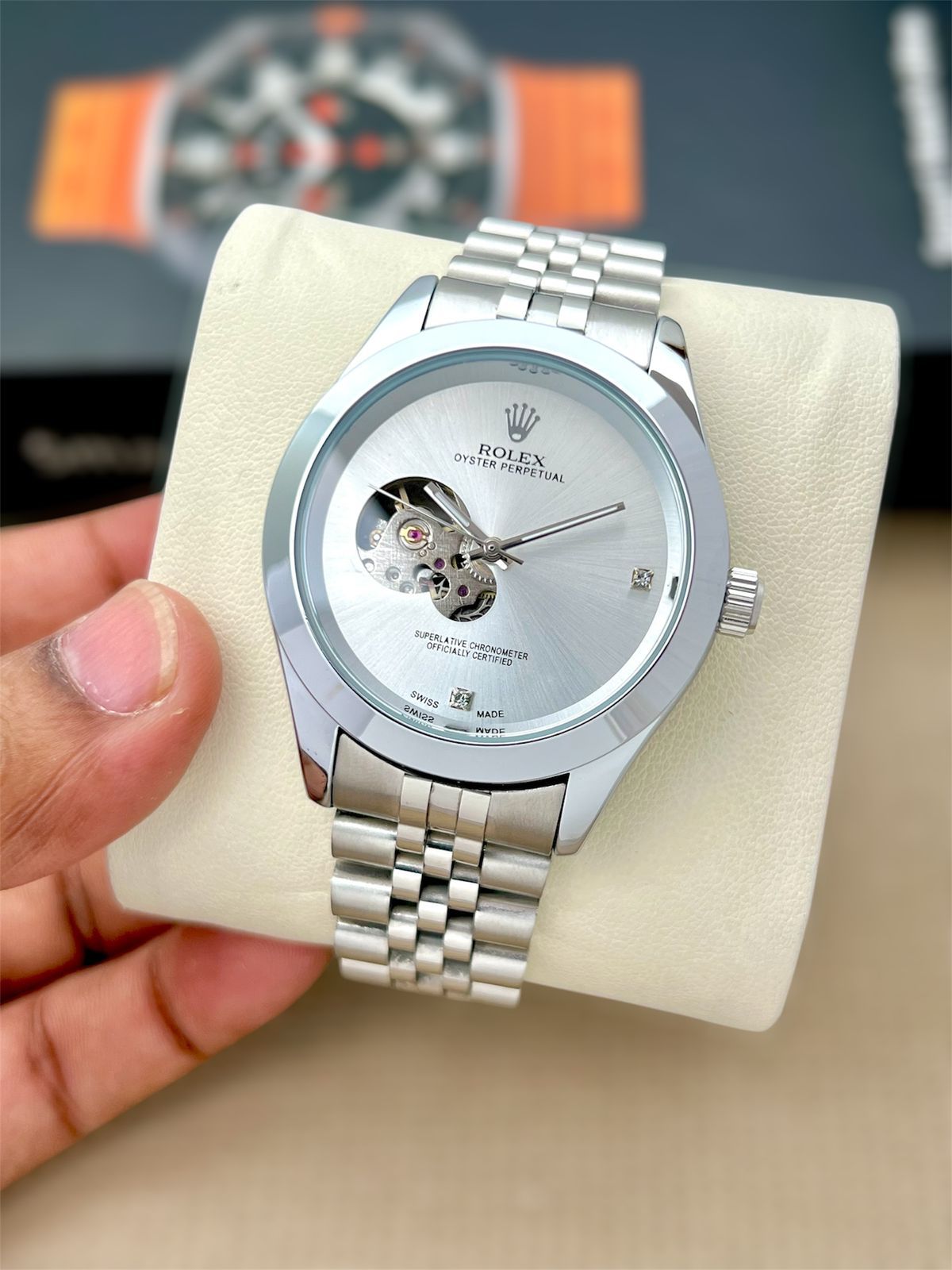 Rolex Oyster Perpetual Stainless Steel Open Heart 42mm Automatic Men's Watch - Image 4