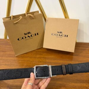 Coach Men's Sculpted C Reversible Signature Embossed Belt