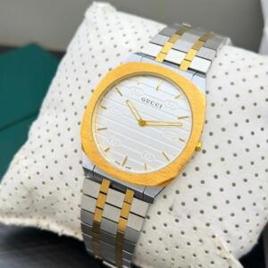 Gucci 25H Two-Tone Swiss Made Stainless Steel Quartz Movement Men's Watch