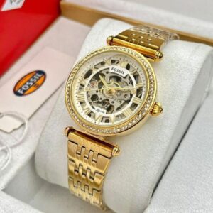 Fossil Lyric Stainless Steel Skeleton 34mm Automatic ladies Watch