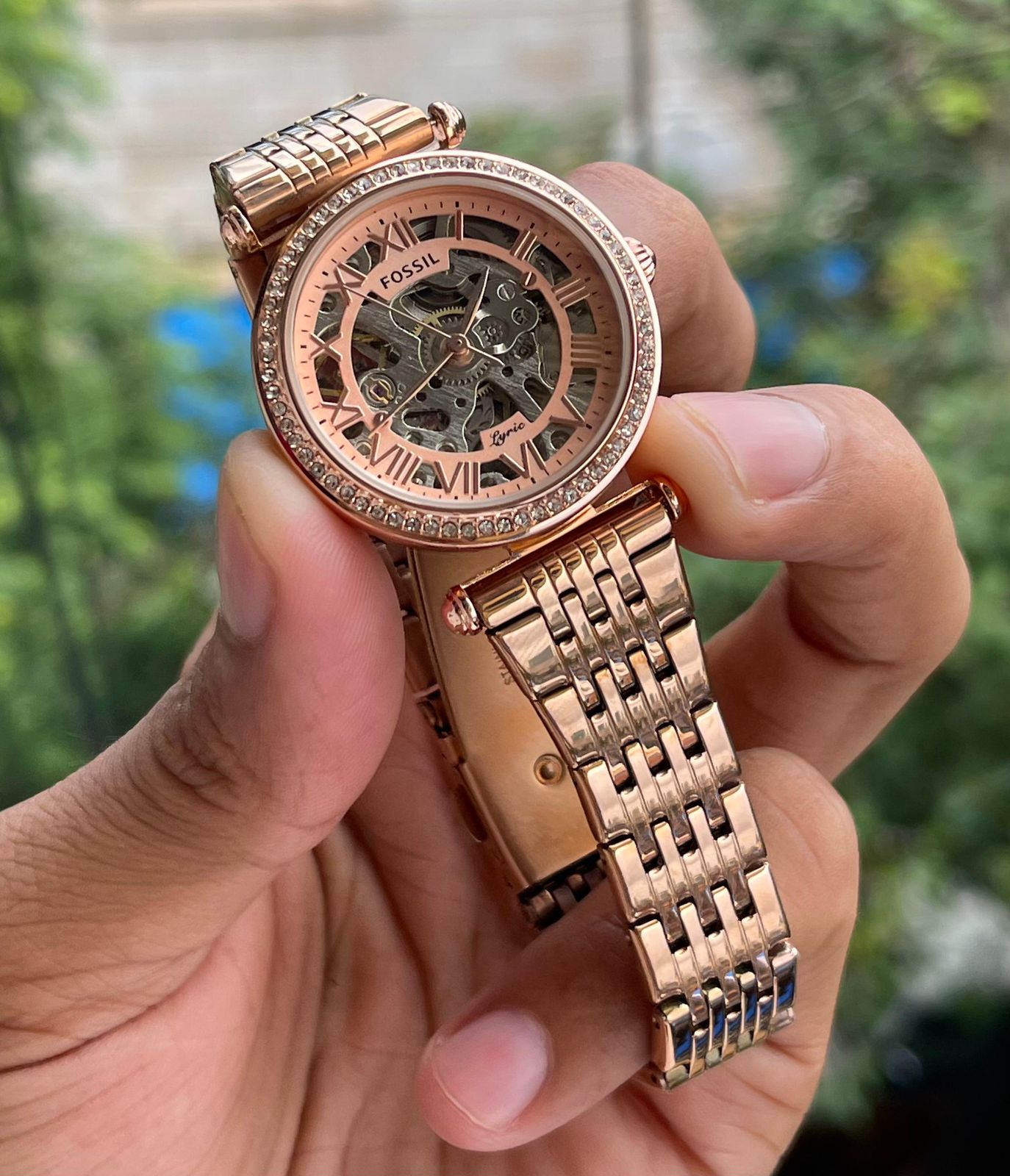 Fossil Lyric Stainless Steel Skeleton 34mm Automatic ladies Watch - Image 3