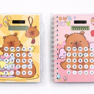 Cute Bear Cartoon Spiral Notebook with Built-in Calculator
