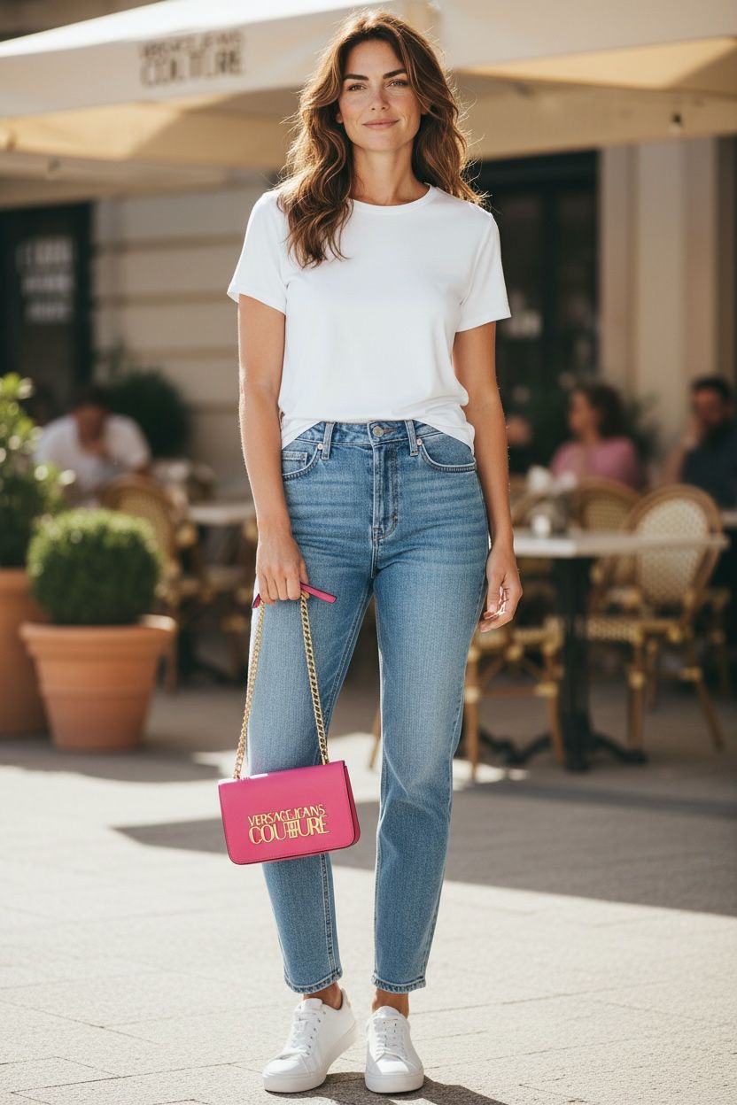 Versace Jeans Couture Saffiano Leather Chain Crossbody Women's Bag - Image 4