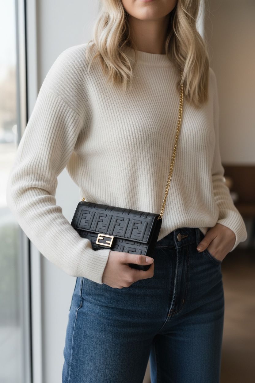 Fendi Baguette Continental Black Leather Women's Shoulder Bag - Image 2