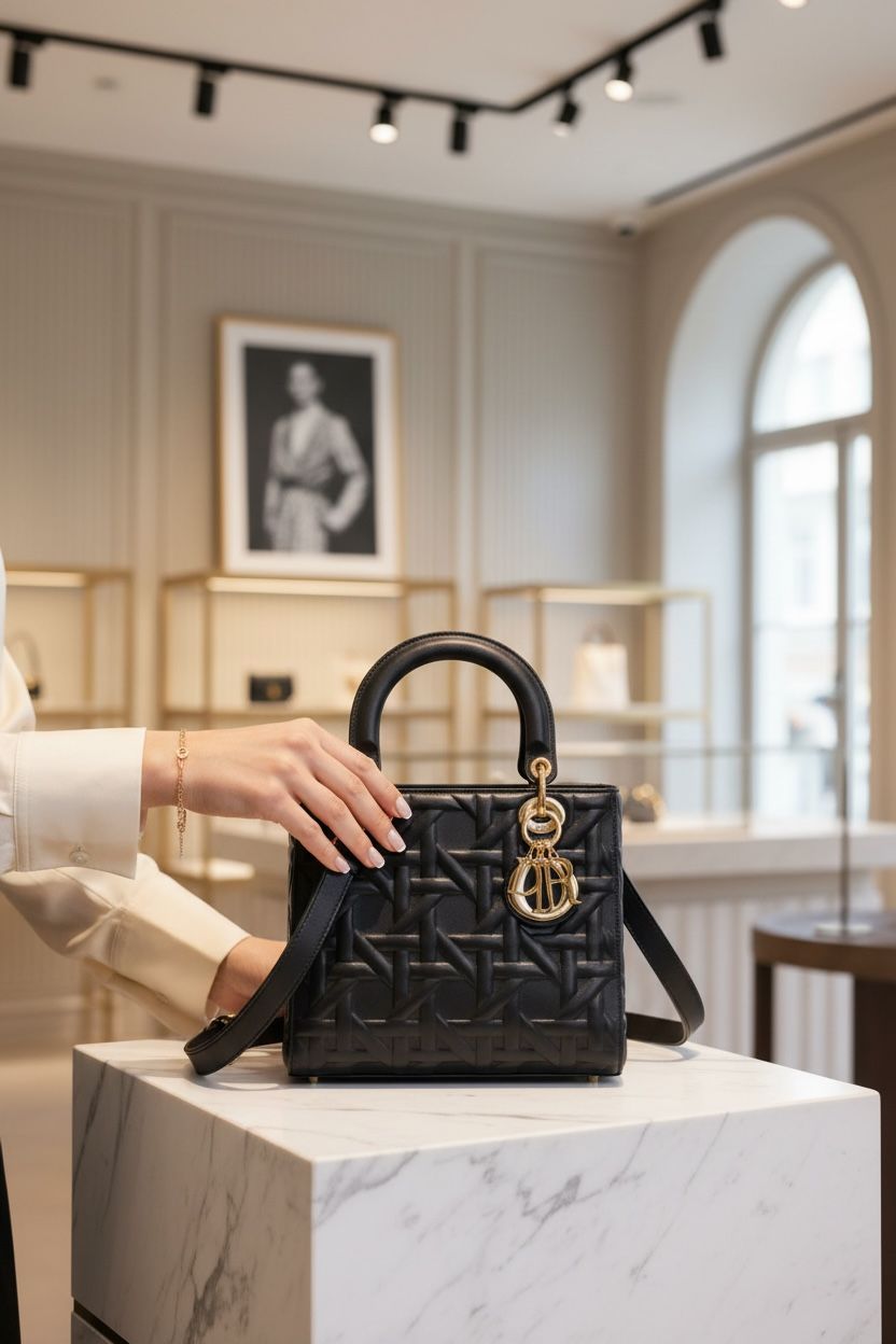 Dior Small Lady Dior My ABCDior  Signature Cannage Stitching Women's Bag - Image 5