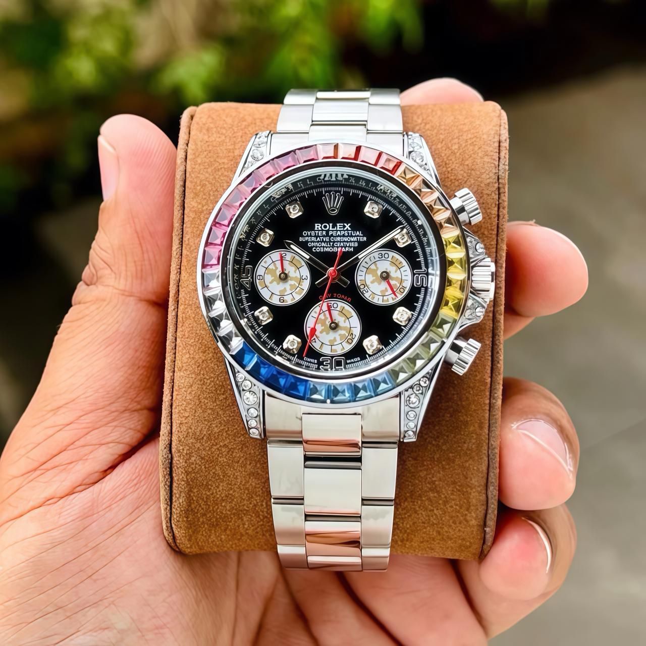 Rolex Cosmograph Daytona Rainbow Chronograph Quartz Movement Men's Watch - Image 3