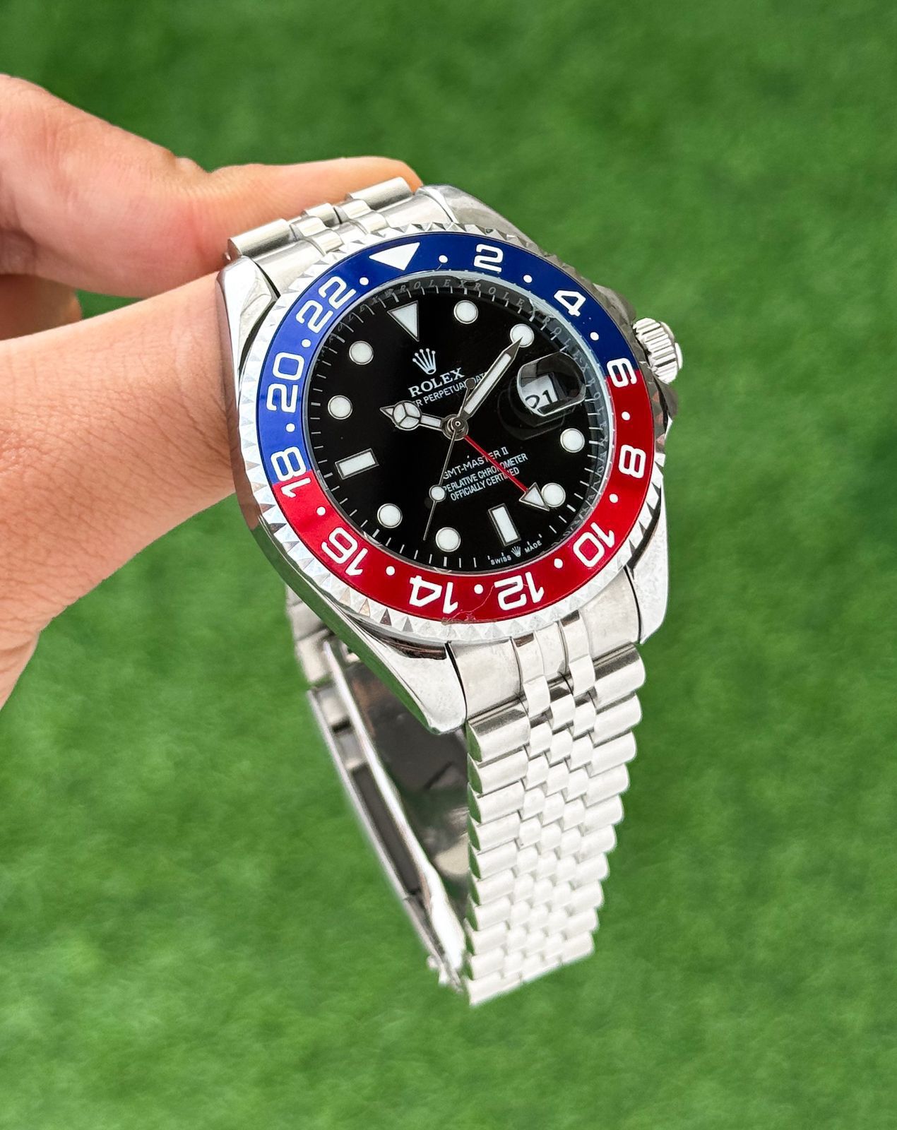 Rolex GMT-Master II Pepsi Bezel Jubilee Bracelet Luxury Automatic Men's Watch - Image 4