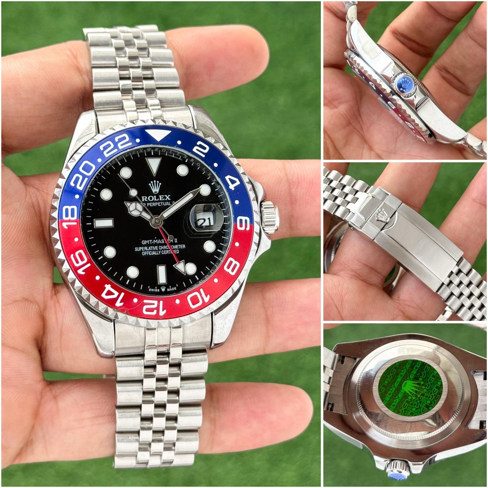 Rolex GMT-Master II Pepsi Bezel Jubilee Bracelet Luxury Automatic Men's Watch - Image 2