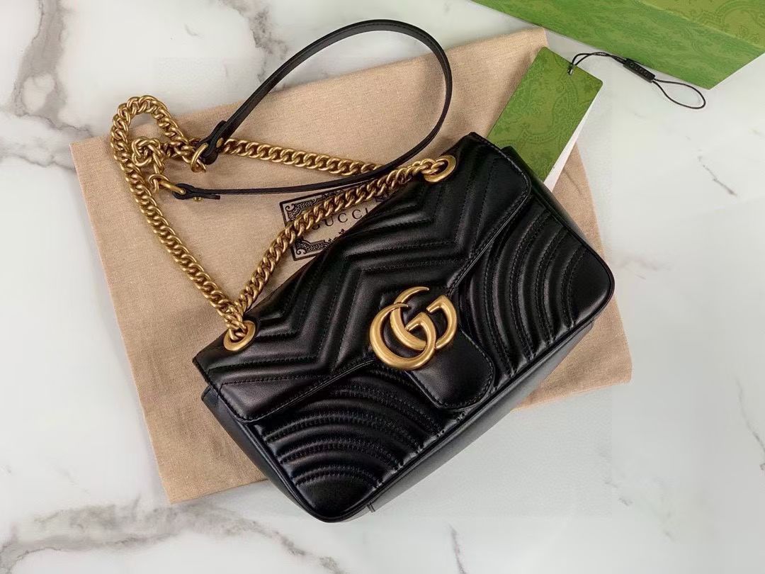 Gucci GG Marmont Small Matelassé Leather Shoulder Bag For Women - Image 3