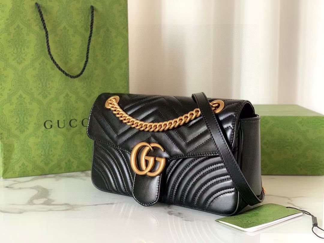 Gucci GG Marmont Small Matelassé Leather Shoulder Bag For Women