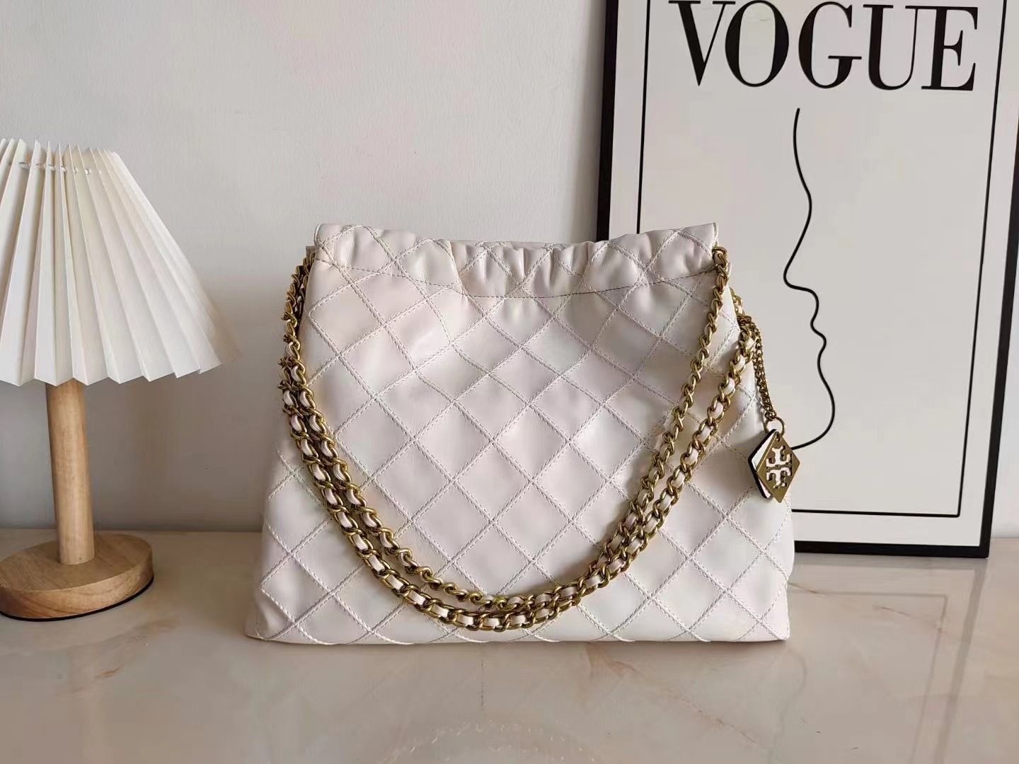 Tory Burch Fleming Soft Quilted Leather Drawstring Women's Shoulder Bag