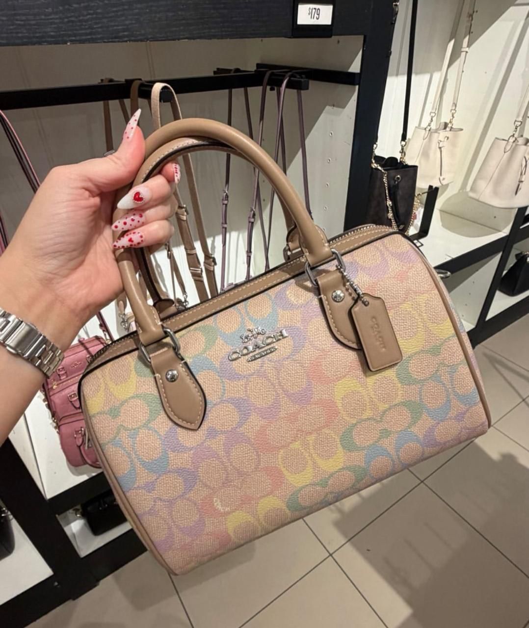 Coach Rowan Rainbow Signature Canvas Satchel Bag For Women - Image 2