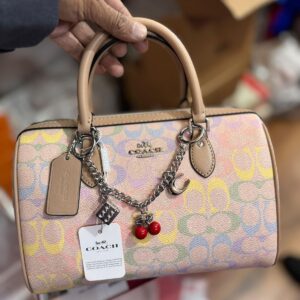 Coach Rowan Rainbow Signature Canvas Satchel Bag For Women