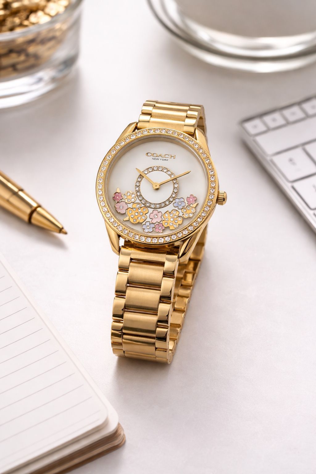 Coach Preston Gold-Tone Stainless Steel Quartz Movement Analog Women's Watch - Image 2