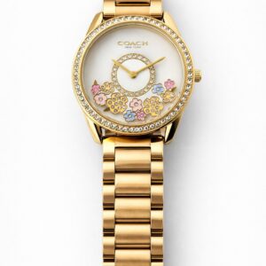 Coach Preston Gold-Tone Stainless Steel Quartz Movement Analog Women's Watch