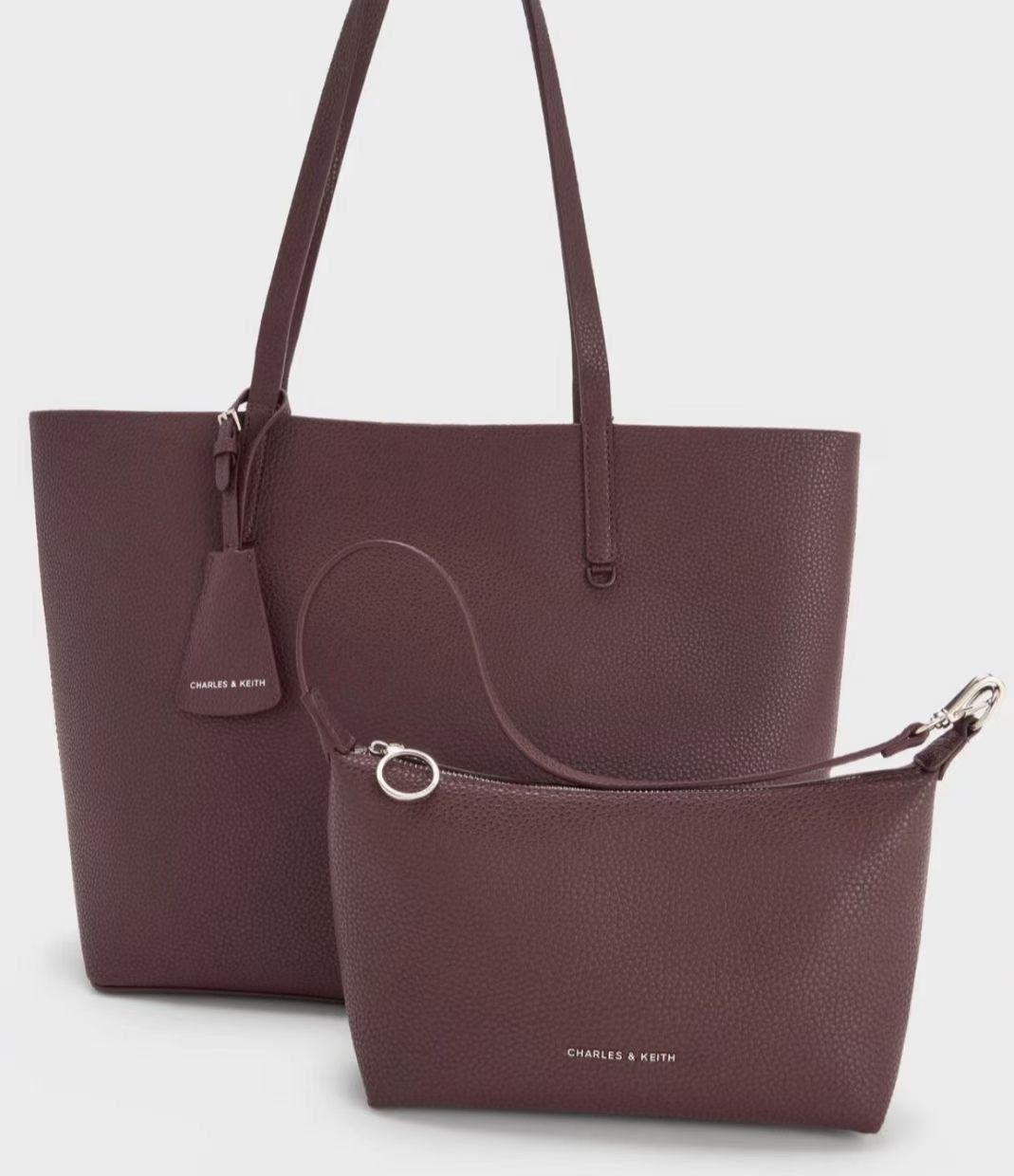 Charles & Keith Beryl Women's Tote Bag With Small Shoulder Bag - Image 4