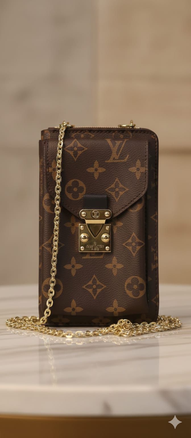 Louis Vuitton Monogram S-Lock Vertical Phone Pouch Métis Signature Monogram Canvas Women's Shoulder Bag