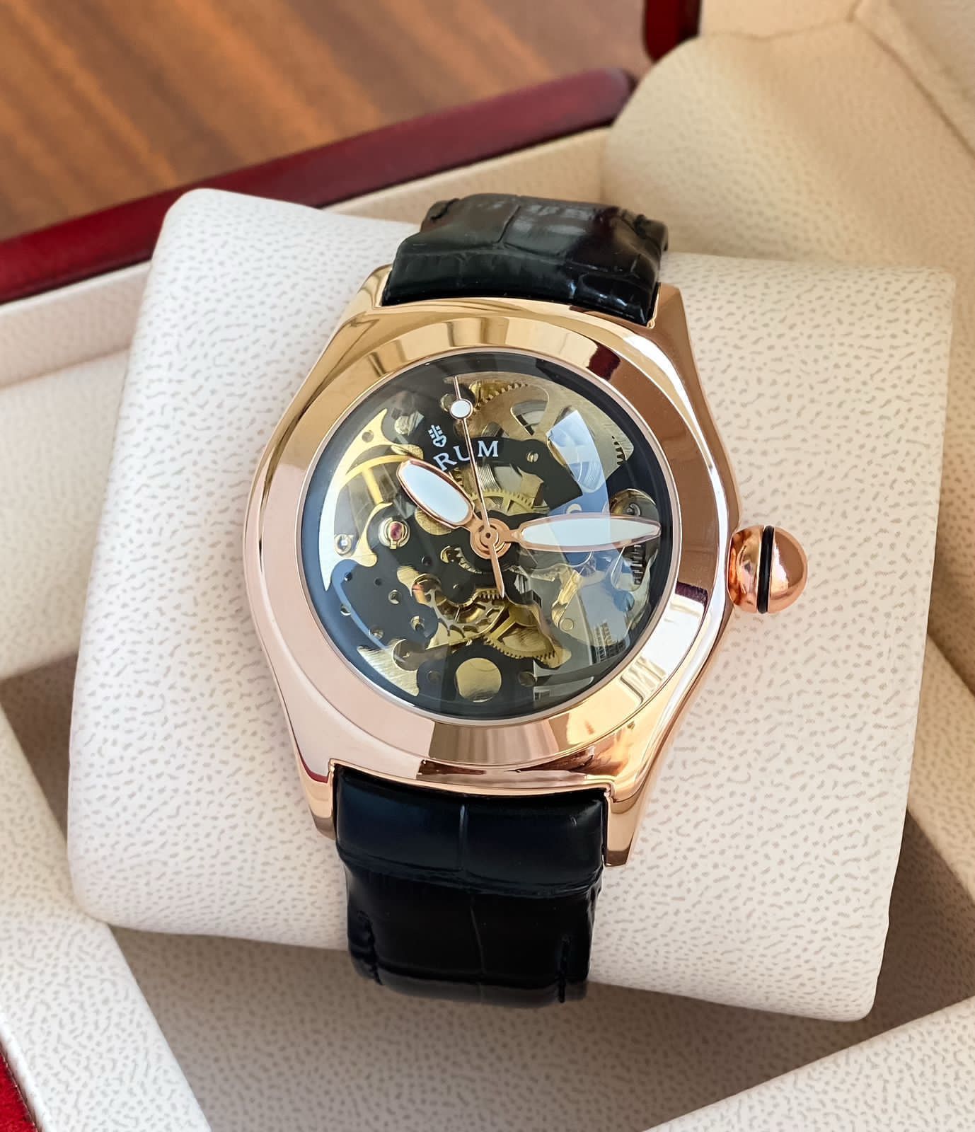 Corum Bubble Skeleton 18k Rose Gold 42mm Automatic Men's Watch