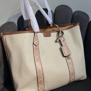 Tory Burch Perry Canvas Triple Compartment Women's Tote bag