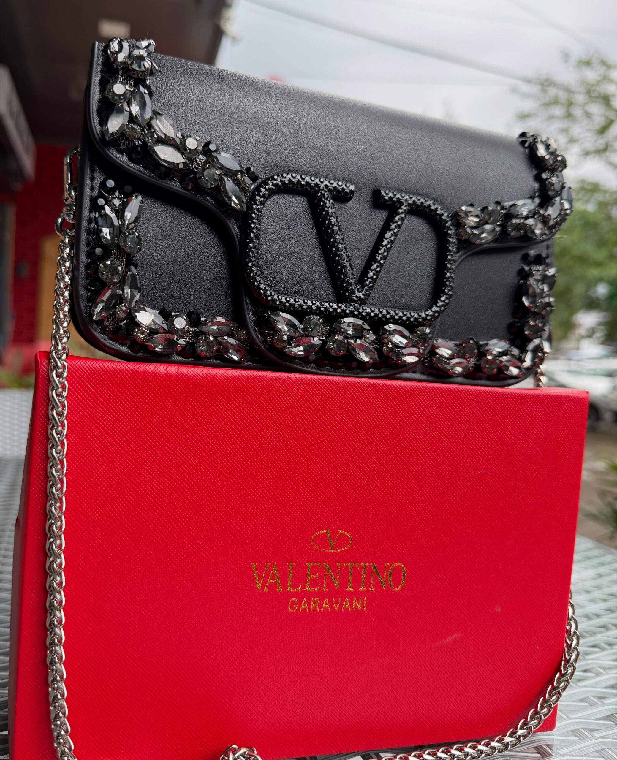 Valentino Garavani Loco Crystal Embellished Small Shoulder Bag