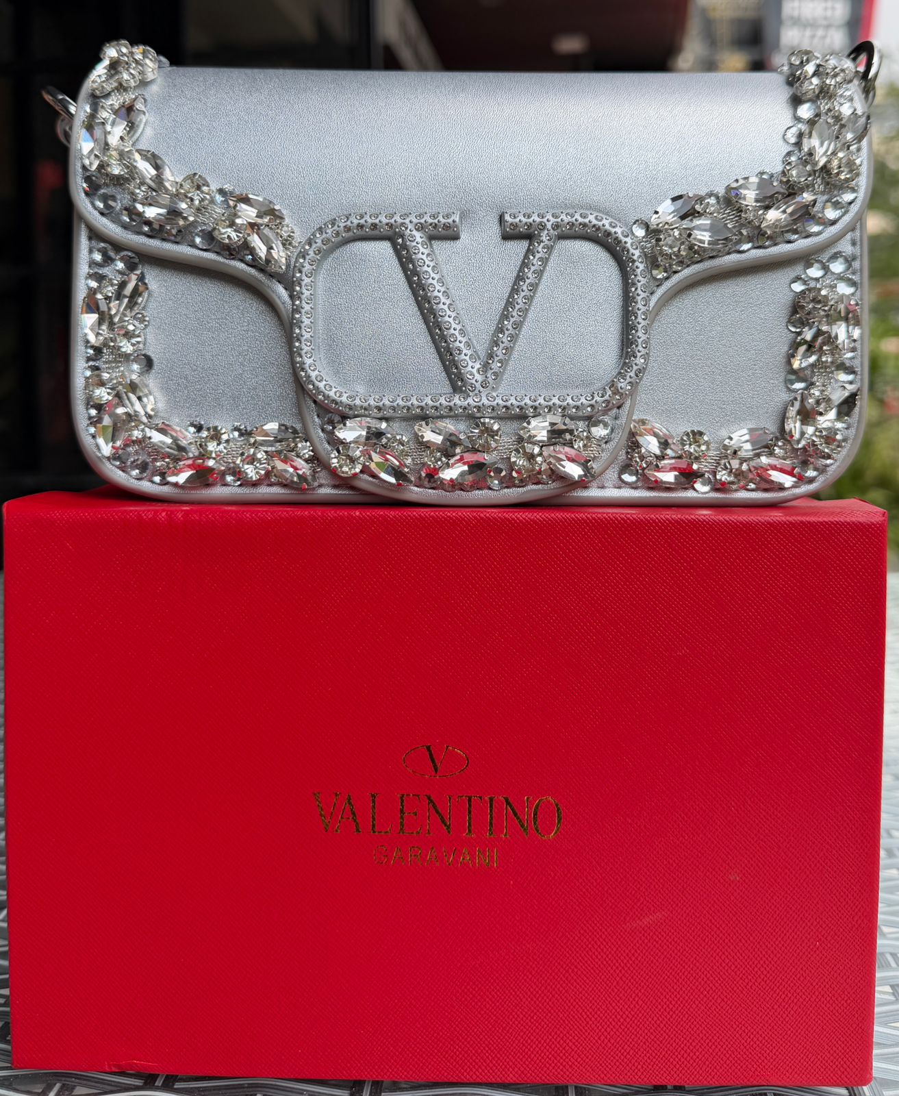 Valentino Garavani Loco Crystal Embellished Small Shoulder Bag - Image 4