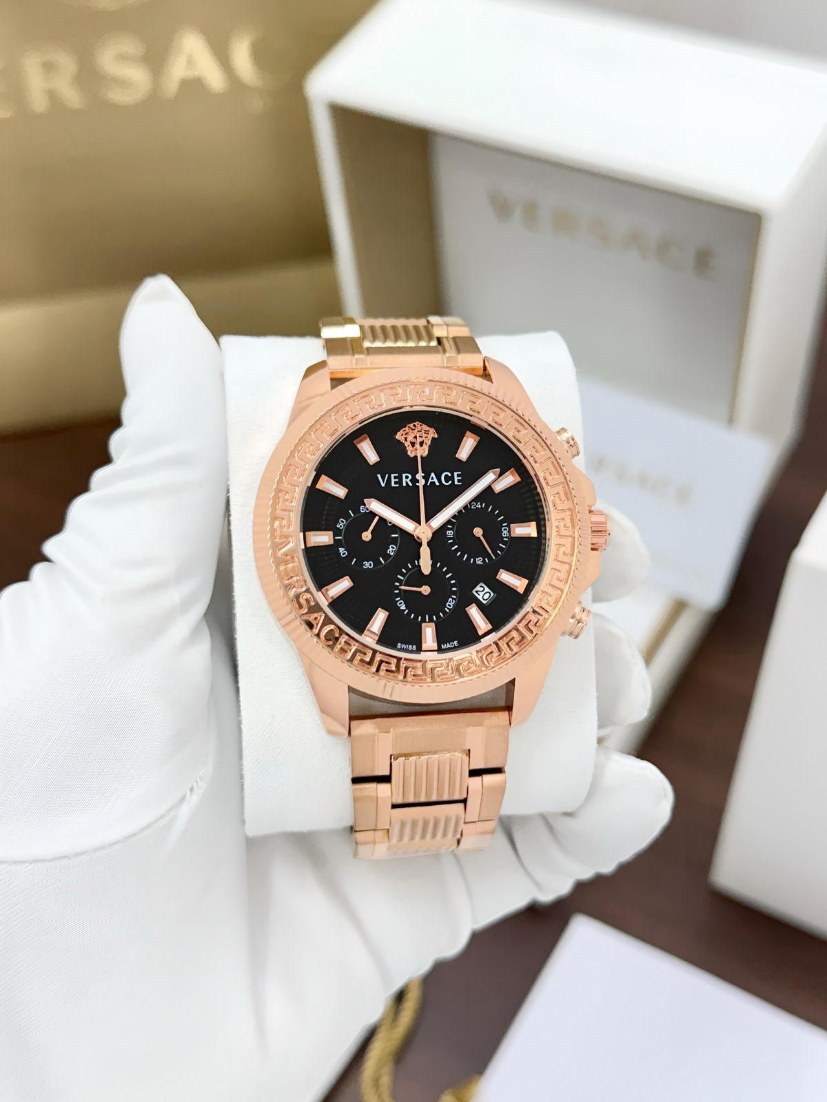 Versace Greca Stainless steel Chronograph 44mm Men's Watch