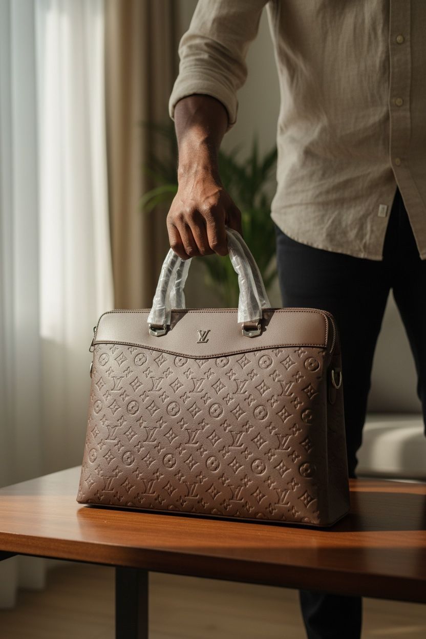 Louis Vuitton Documents Voyage Embossed Leather Briefcase - Image 2