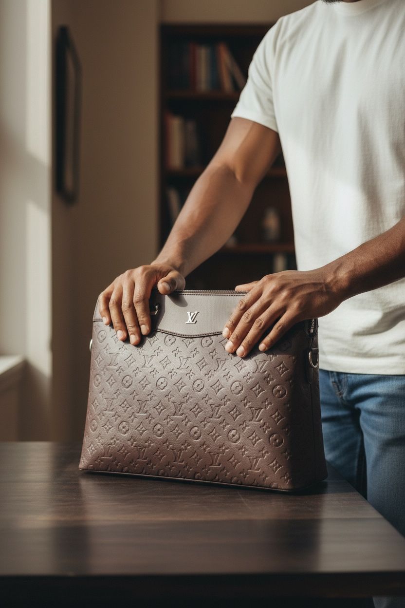 Louis Vuitton Documents Voyage Embossed Leather Briefcase - Image 4