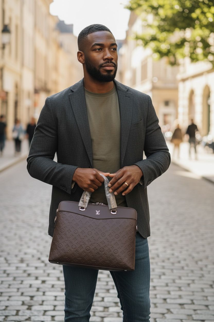 Louis Vuitton Documents Voyage Embossed Leather Briefcase - Image 5