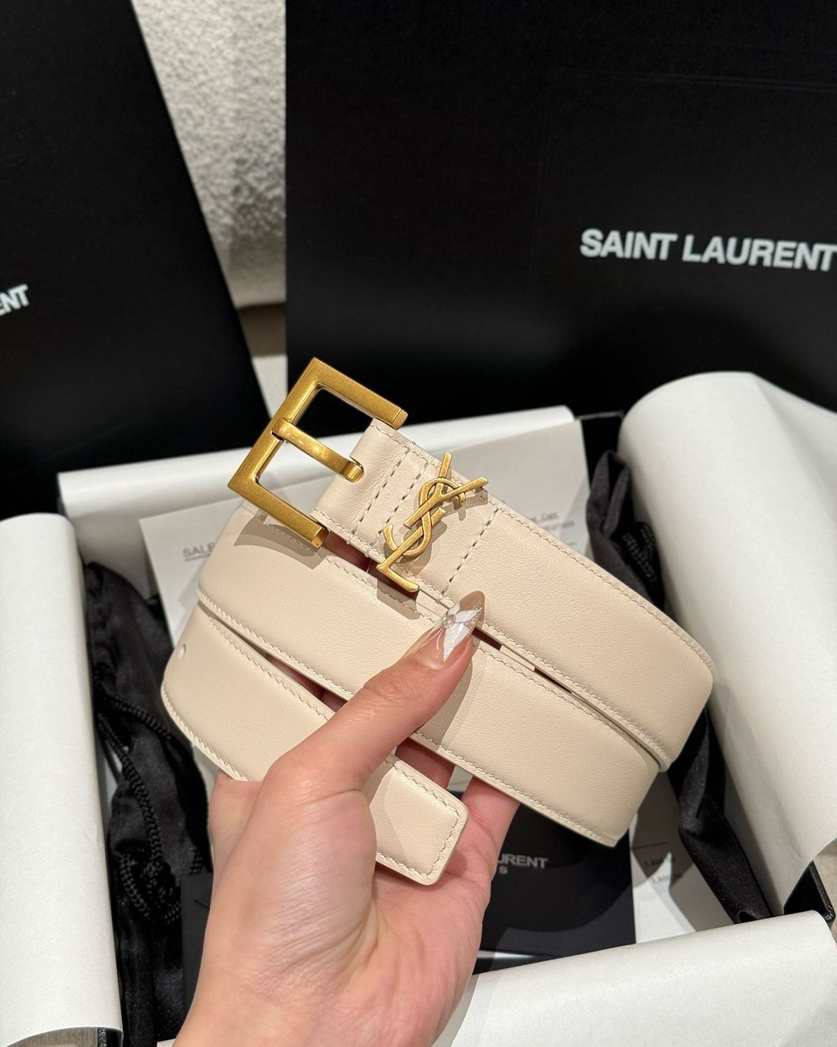 Saint Laurent Cassandre Monogram Belt - Image 4